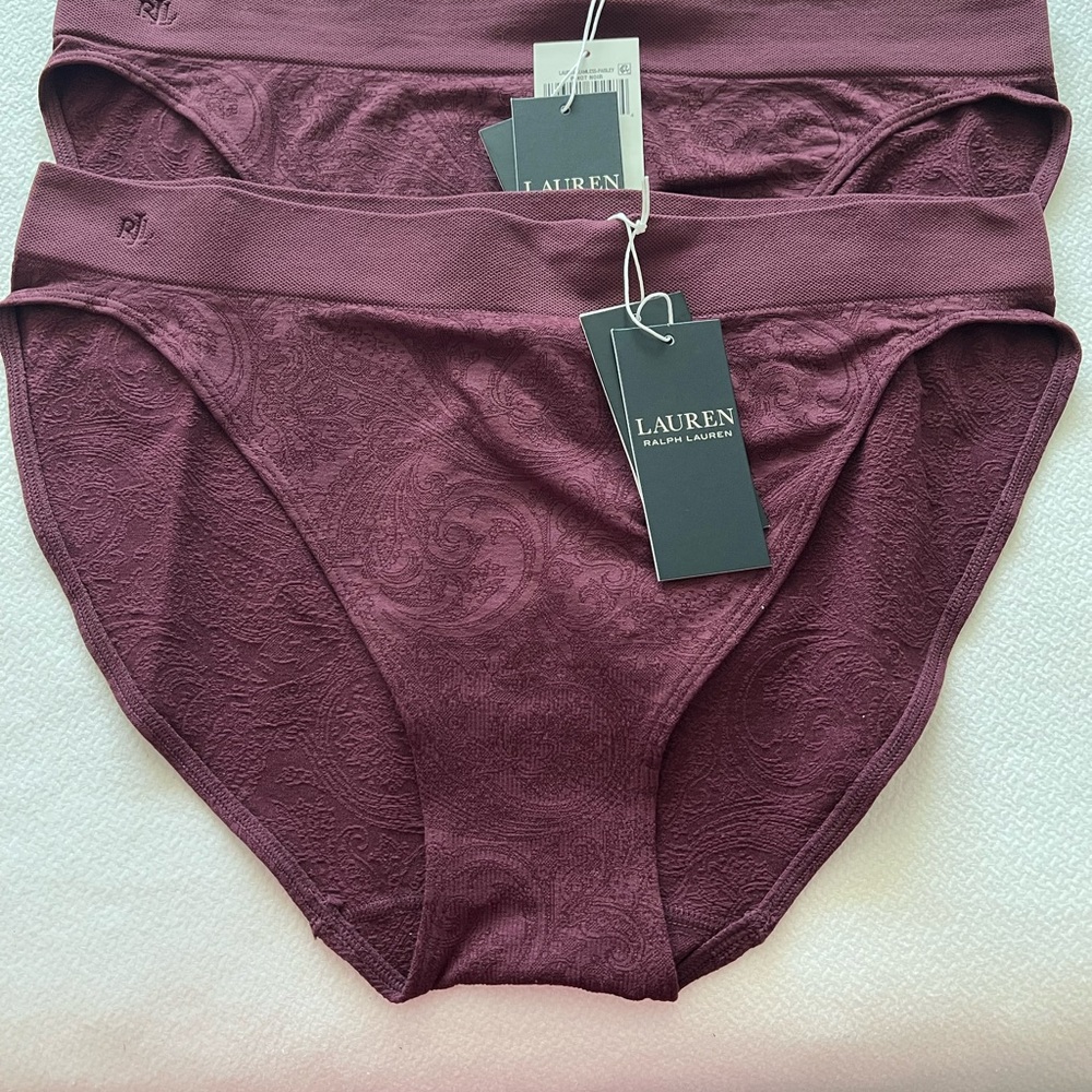 Ralph Lauren Burgundy Panties NWT! Beautiful paisley pattern.